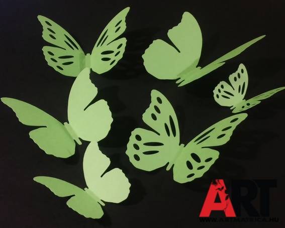 Zöld pillangók 3D faldekor 0
