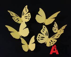  Citromsárga pillangók 3D faldekor