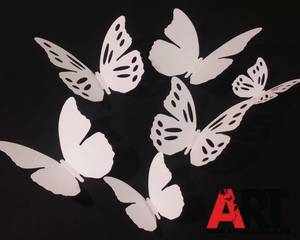  Fehér pillangók 3D faldekor