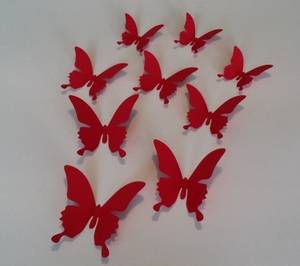 Piros pillangók 3D faldekor 0