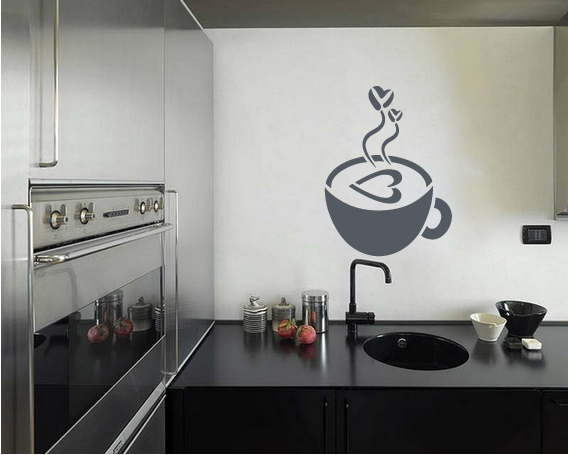 Kávéscsésze szív festősablon stencil 0