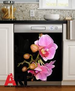  Rózsaszín orchidea mosogatógép öntapadós matrica