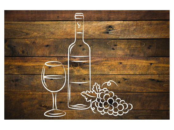 Pohár bor szőlő falmatrica 2
