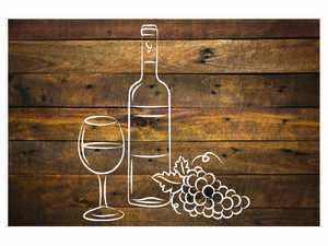 Pohár bor szőlő falmatrica 2