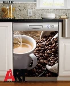Kávé kávészemek Mosogatógép mágnes matrica 0