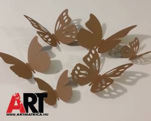  Világos barna pillangók 3D faldekor