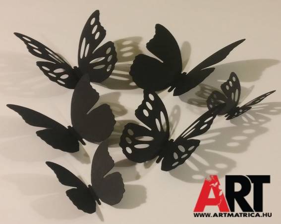 Fekete pillangók 3D faldekor 0