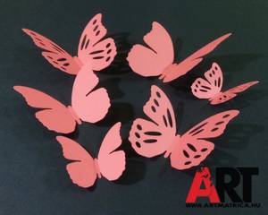  Piros pillangók 3D faldekor