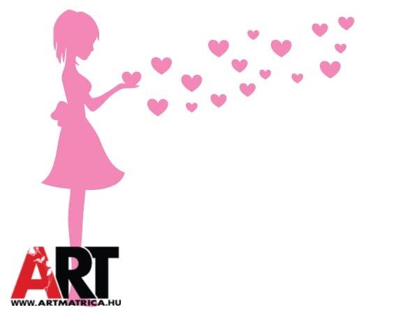 Lány szívek festősablon stencil 1