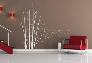  Bambusz levelek szélben falmatrica