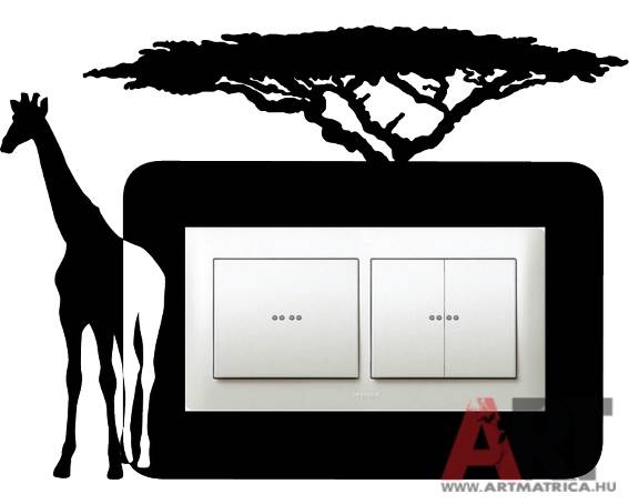 Zsiráf afrika villanykapcsoló falmatrica 0