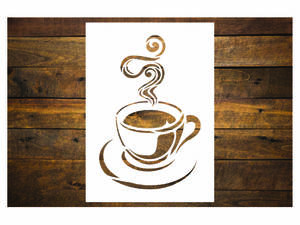 Kávéscsésze festősablon stencil 2