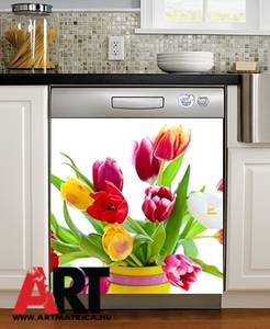  Színes tulipánok mosogatógép öntapadós matrica