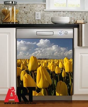 Sárga tulipánok mosogatógép öntapadós matrica 0