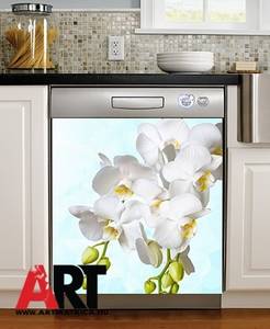 Fehér orchidea virág mosogatógép öntapadós matrica 0