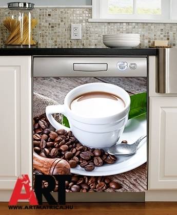 Kávéscsésze kávészem mosogatógép öntapadós matrica 0