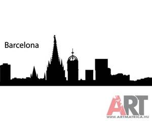 Barcelona város sziluett falmatrica 1