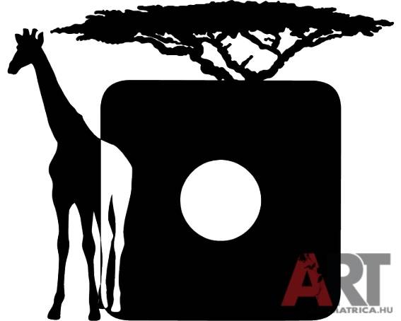 Zsiráf Afrika villanykapcsoló falmatrica 1