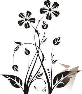 Virágok pillangó festősablon stencil 1